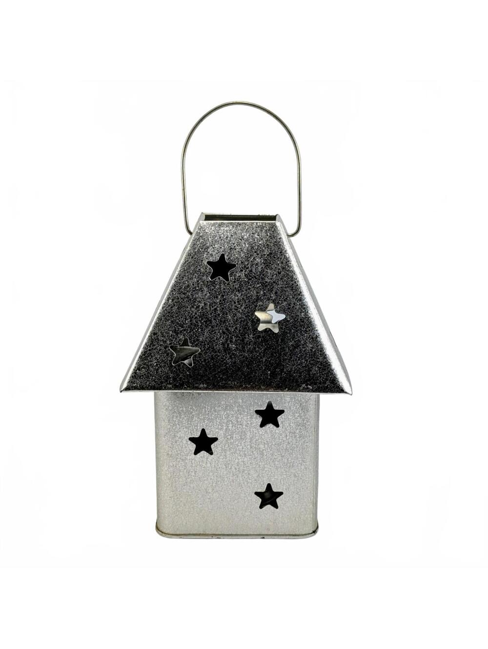 Starry Galvanized Metal Tealight Holder 6.5"